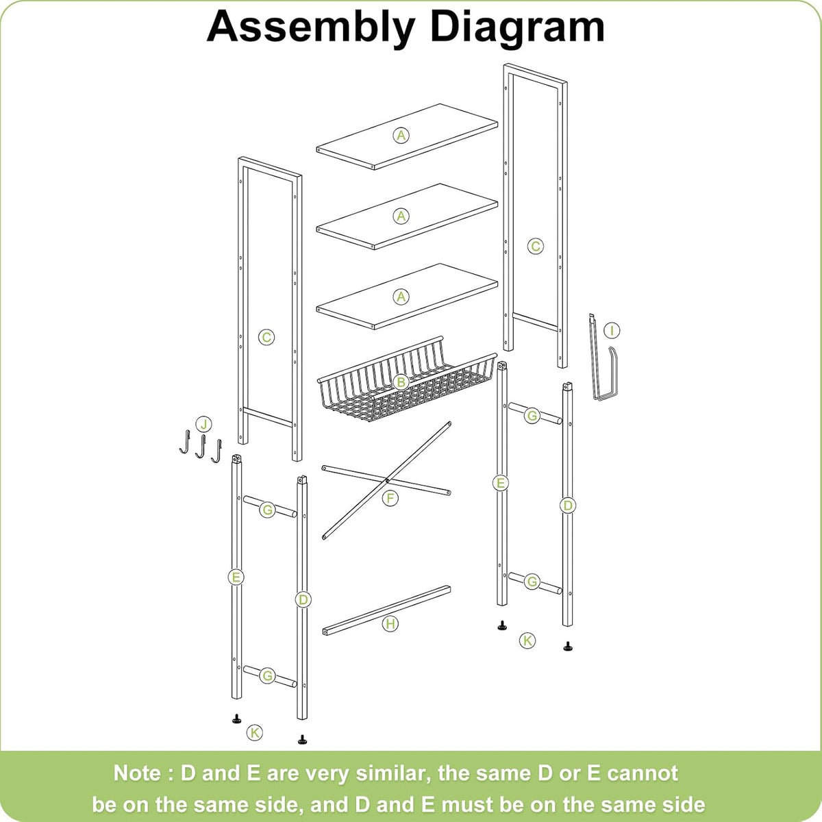 4-Tier Adjustable Bathroom Storage Shelf, Freestanding Over Toilet Space Saver with Basket