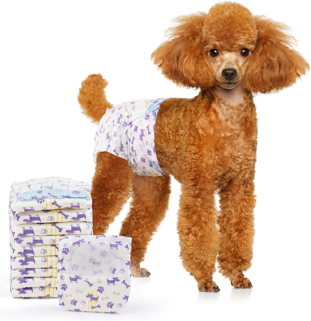 Disposable Dog Diapers (50-Pack) – Ultra-Absorbent, Foam Tail Hole, for Small Dogs