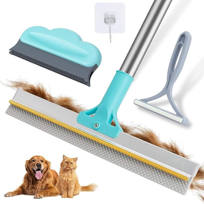 Pet Hair Removal Carpet Rake, Reusable Cleaning Broom for Carpet Surfaces