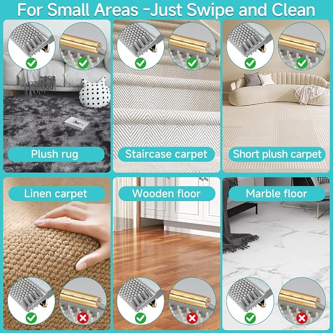 Pet Hair Removal Carpet Rake, Reusable Cleaning Broom for Carpet Surfaces