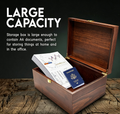 Large Wooden Storage Memory Gift Box with Hinged Lid